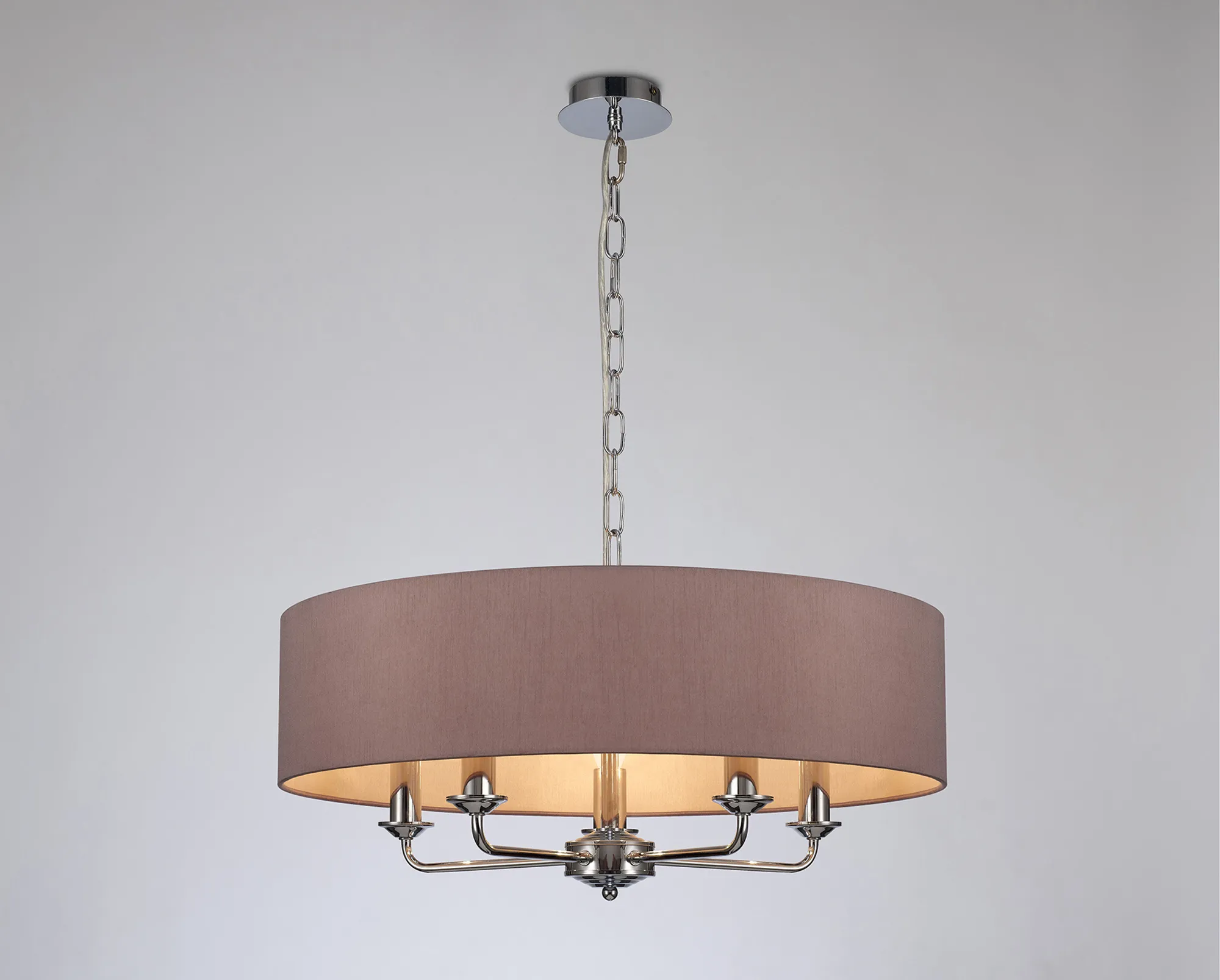 Banyan 60cm 5 Light Pendant Polished Chrome, Taupe/Halo Gold DK0017  Deco Banyan CH TA